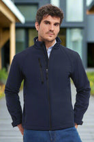 J140M: Mens Premium Softshell Jacket Mens Softshell Jackets Russell French Navy XS