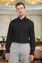 J922M: Mens Tailored Oxford Shirt Mens Long Sleeve Shirts Russell Collection Black 14.5"