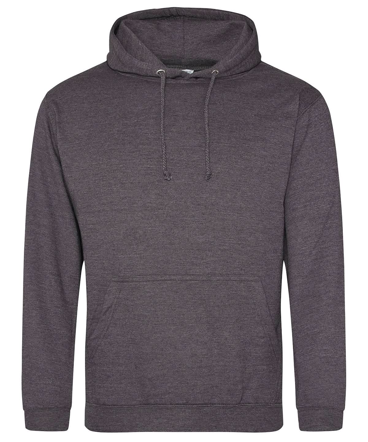 JH001: Mens College Style Hoodie Mens Hoodies AWDis Just Hoods Charcoal XS