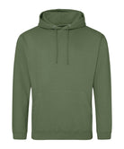 JH001: Mens College Style Hoodie Mens Hoodies AWDis Just Hoods Earthy Green XS