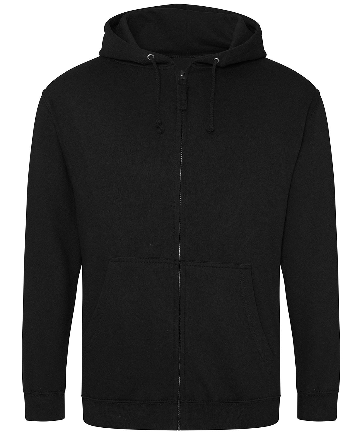 JH050: Mens Zip Hoodie Mens Hoodies AWDis Just Hoods Deep Black S