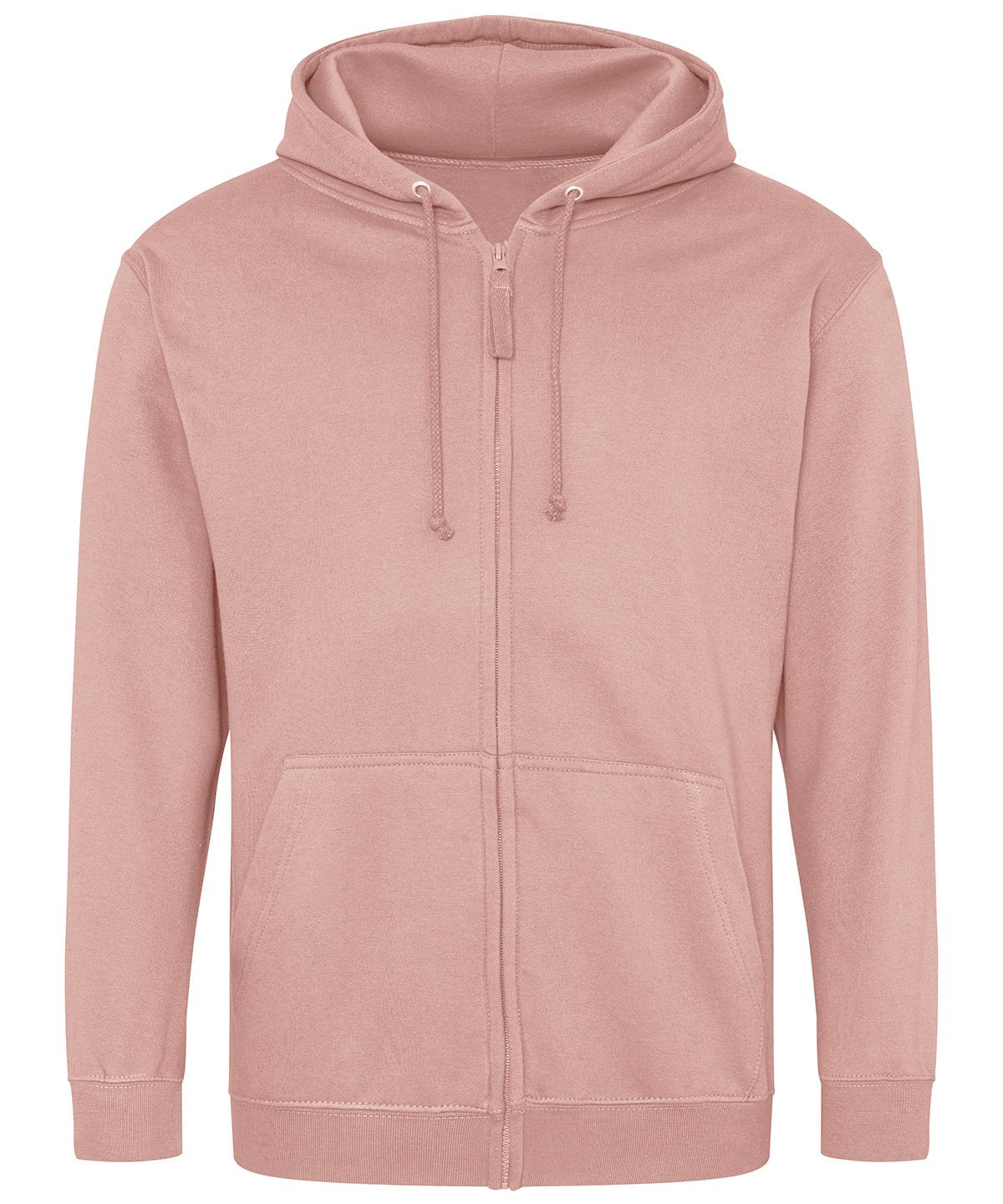 JH050: Mens Zip Hoodie Mens Hoodies AWDis Just Hoods Dusty Pink S