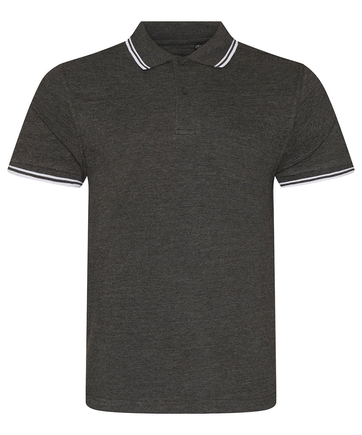 JP003: Mens Stretch Tipped Polo Mens Polos AWDis Just Polos Charcoal/White S