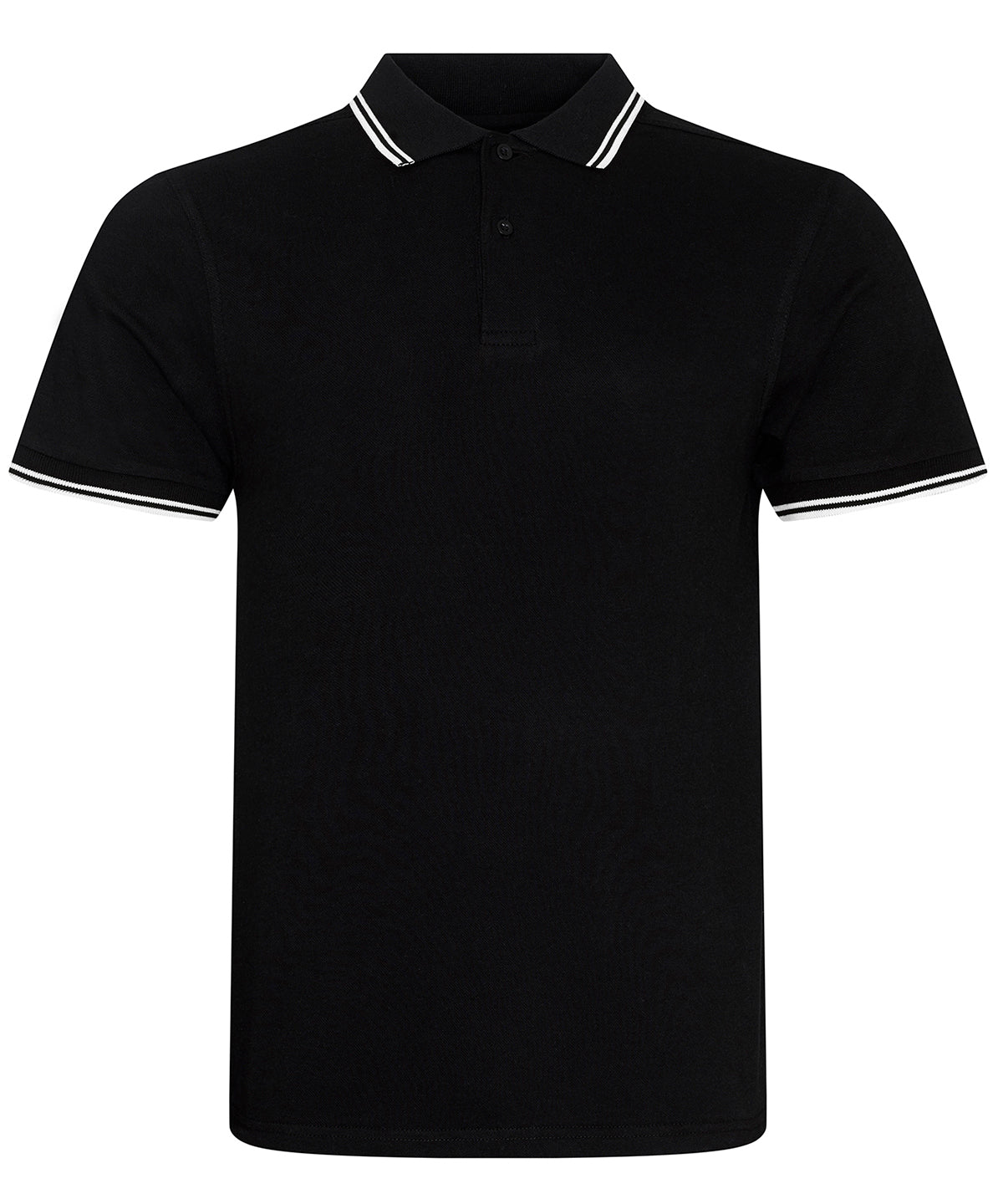 JP003: Mens Stretch Tipped Polo Mens Polos AWDis Just Polos Black/White S