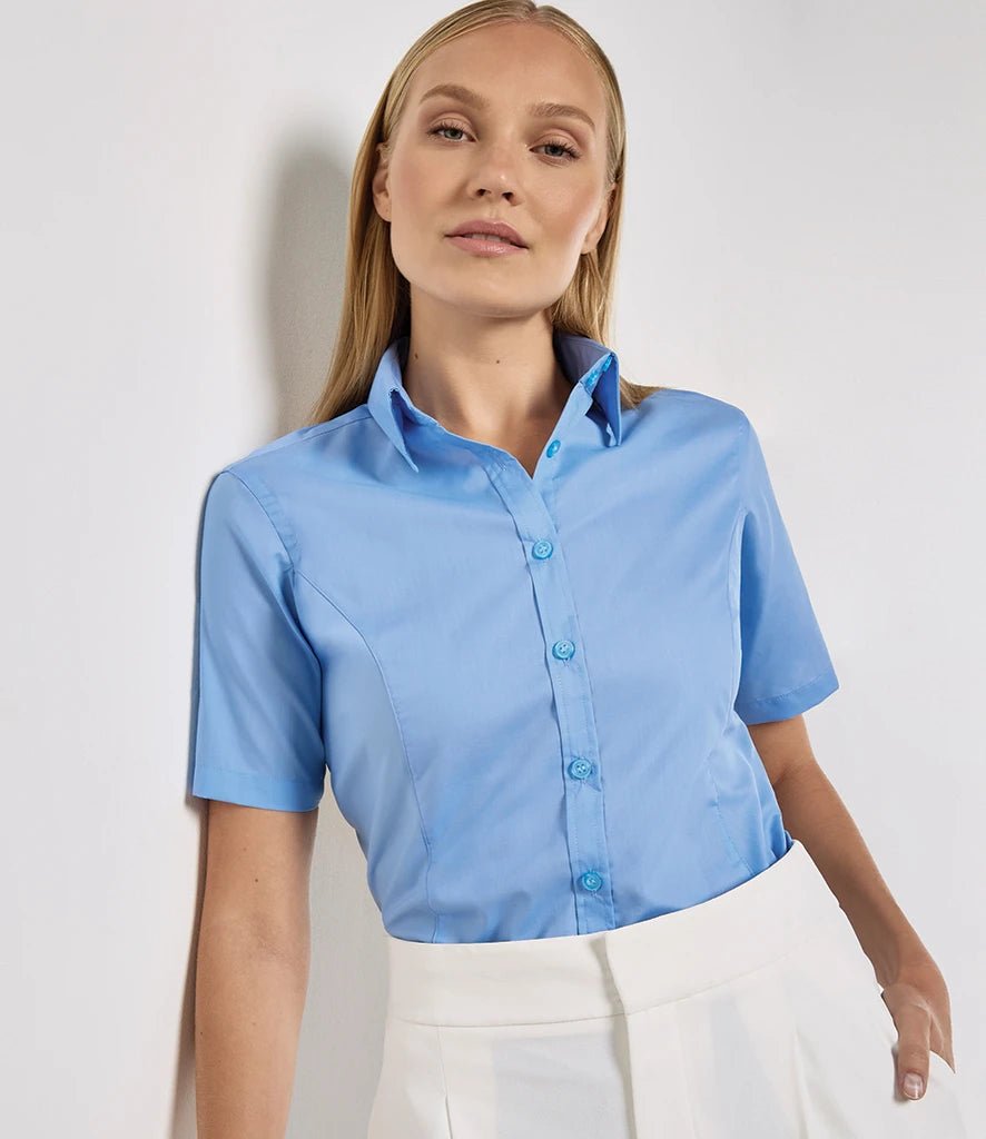 K742F: Ladies Short Sleeve Shirt Womens Short Sleeve Shirts Kustom Kit