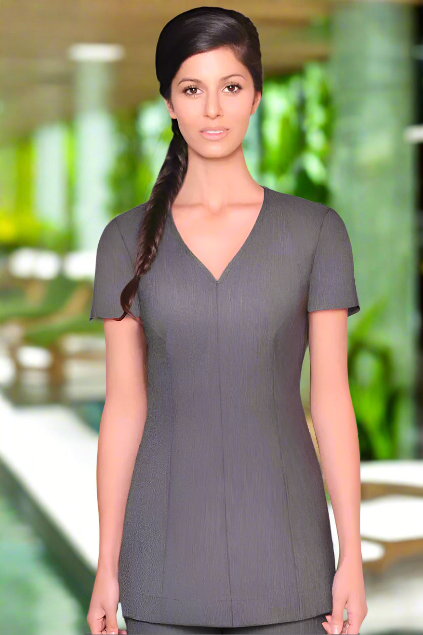 Kathy Ladies V-Neck Beauty Tunic Beauty Tunics Diamond Designs Grey 6