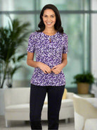 Kelly Keyhole Neck Ladies Blouse Blouses Vortex Designs Purple 6