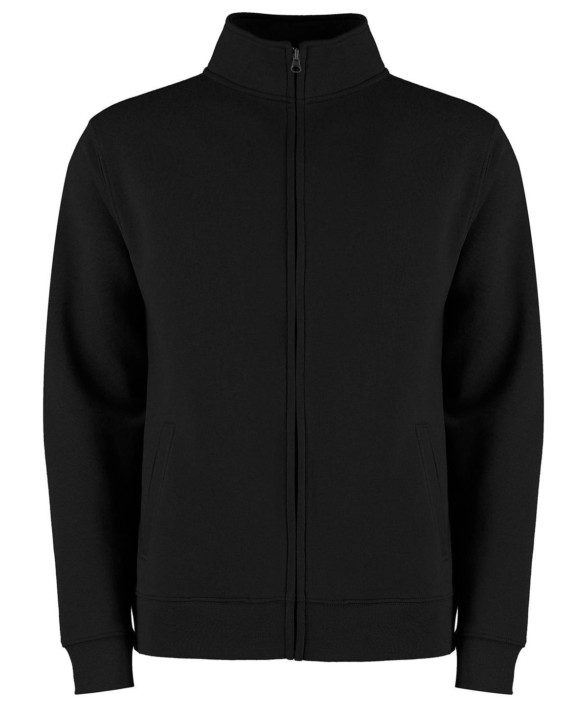 KK334: Regular Fit Zipped Sweatshirt Mens Sweatshirts Kustom Kit Black XS