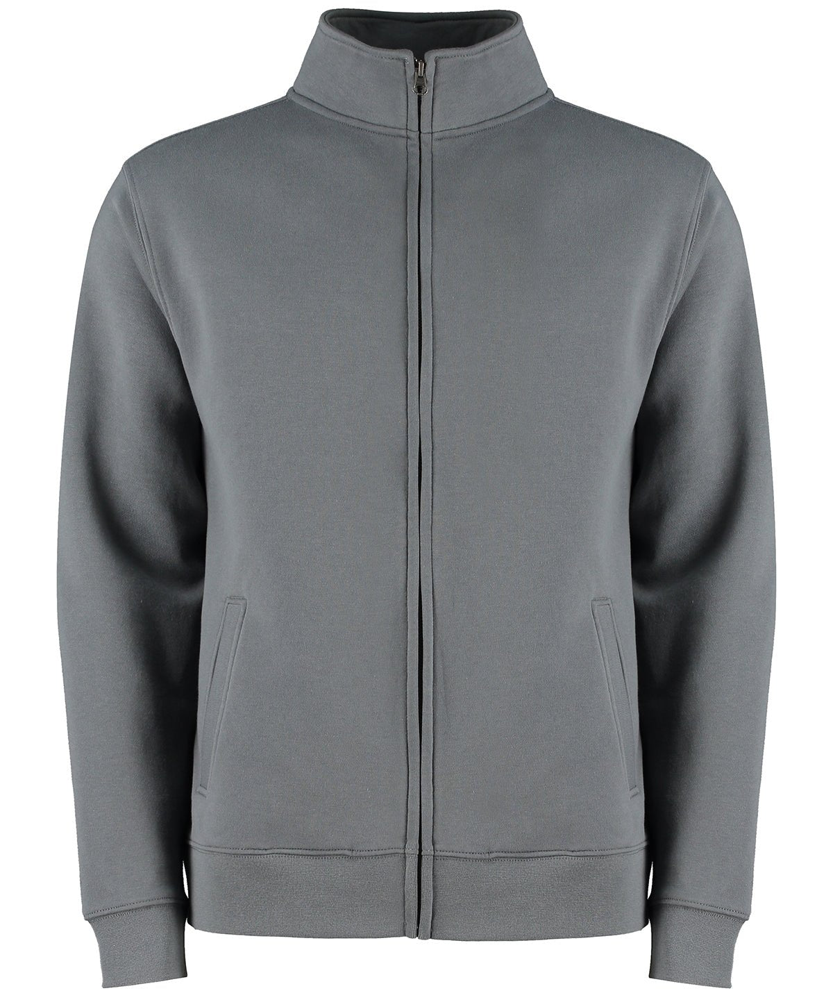 KK334: Regular Fit Zipped Sweatshirt Mens Sweatshirts Kustom Kit Dark Grey Marl XS