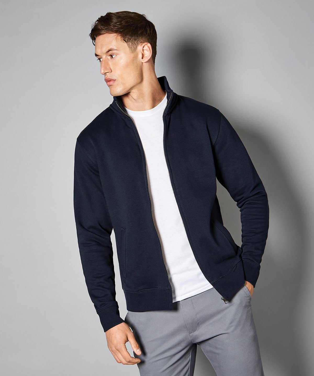 KK334: Regular Fit Zipped Sweatshirt Mens Sweatshirts Kustom Kit