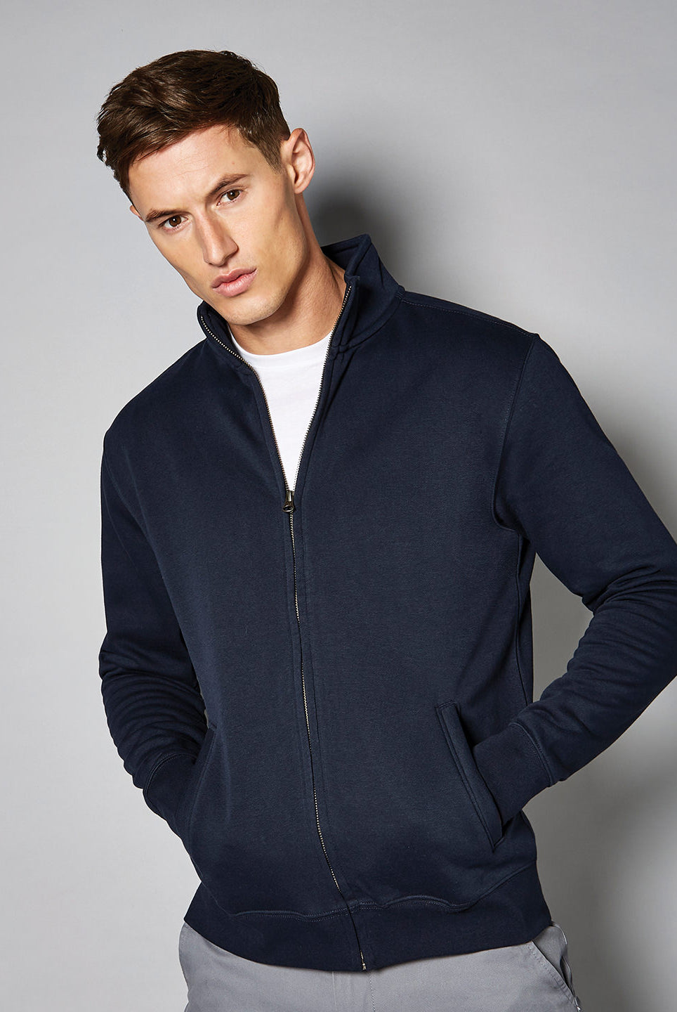 KK334: Regular Fit Zipped Sweatshirt Mens Sweatshirts Kustom Kit