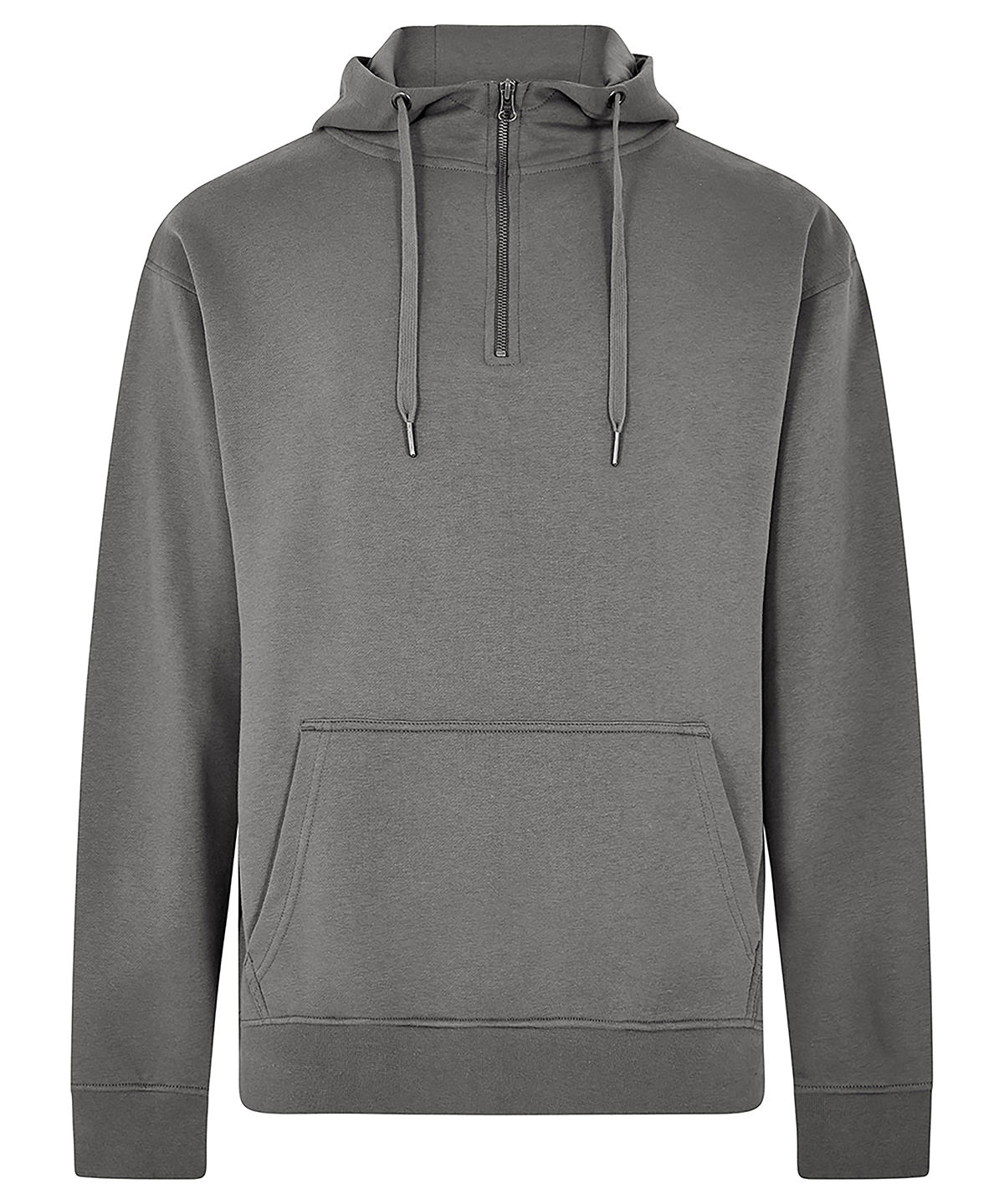 KK336: Regular Fit 1/4 Zip Hoodie Mens Hoodies Kustom Kit Dark Grey XS