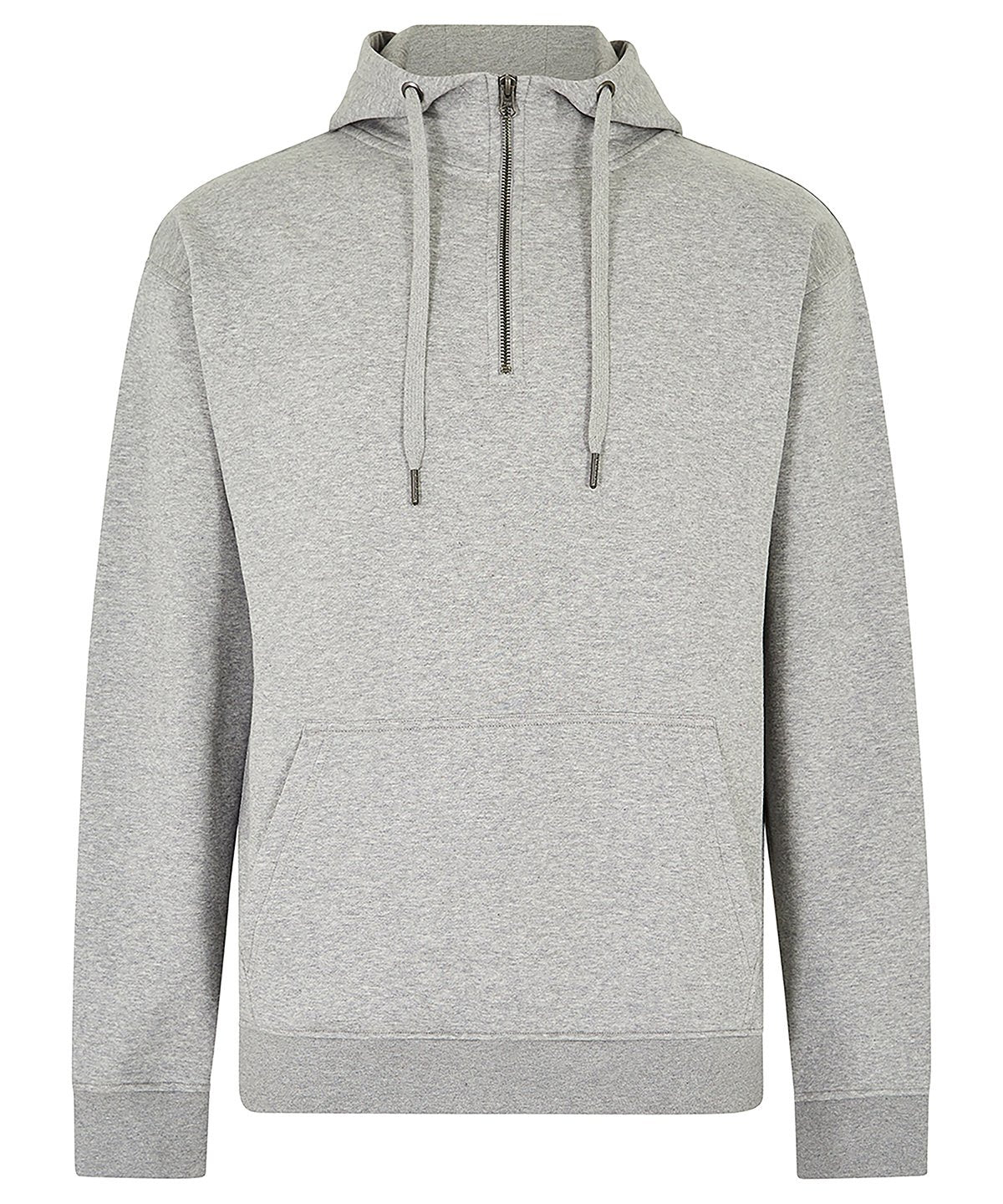 KK336: Regular Fit 1/4 Zip Hoodie Mens Hoodies Kustom Kit Heather Grey XS