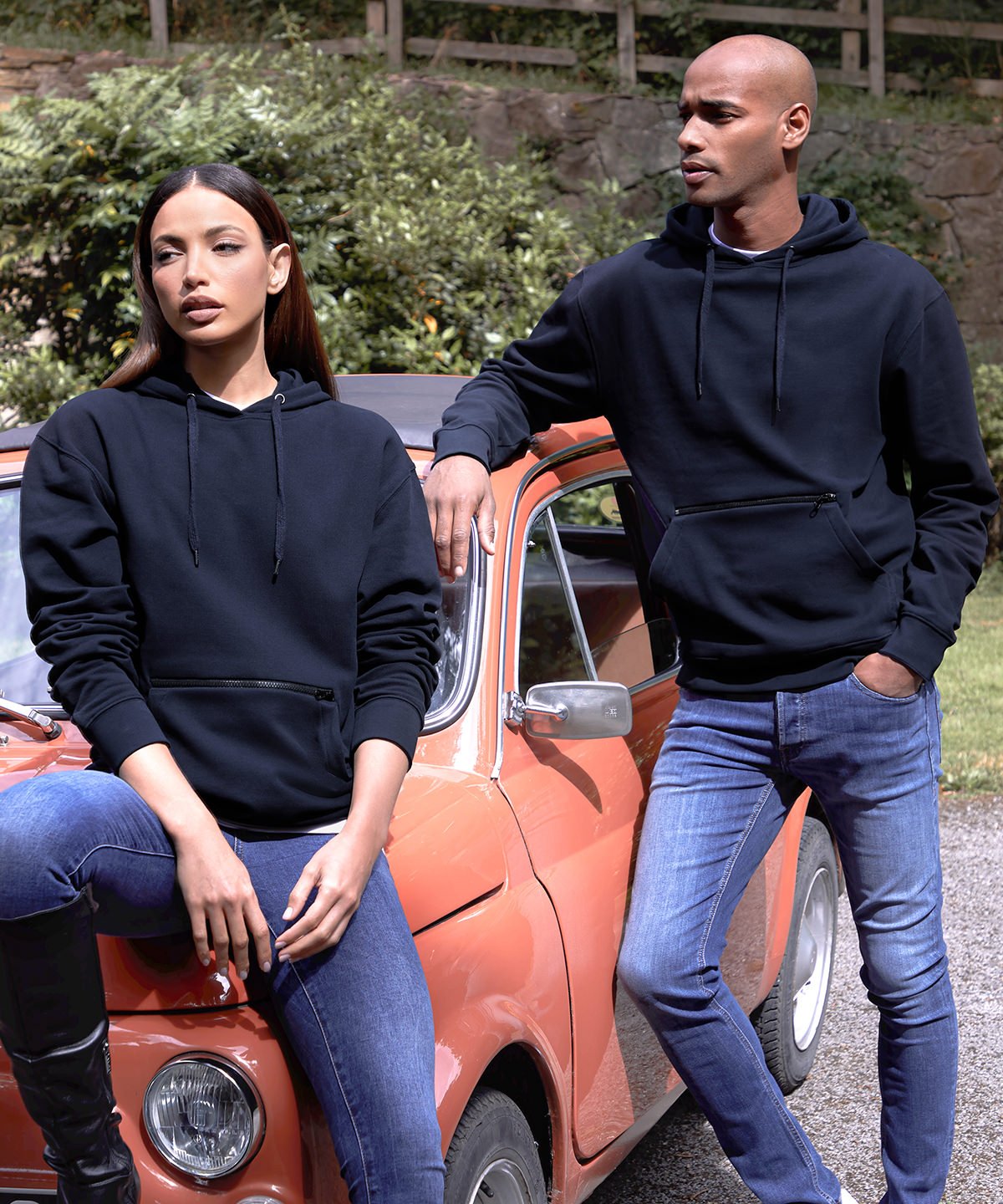 KK338: Pique Hoodie with Zipped Pocket Mens Hoodies Kustom Kit