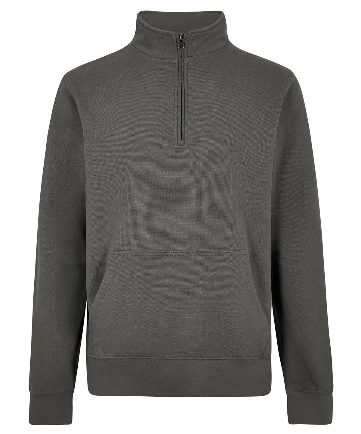KK339: 1/4 Zip Pique Sweatshirt Mens Sweatshirts Kustom Kit Dark Grey S