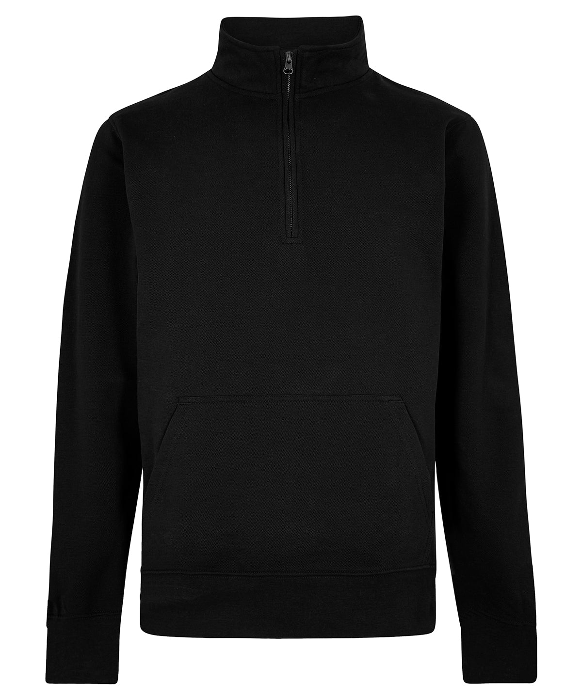 KK339: 1/4 Zip Pique Sweatshirt Mens Sweatshirts Kustom Kit Black S