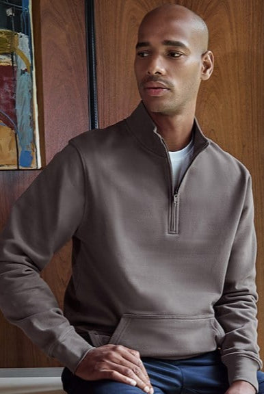 KK339: 1/4 Zip Pique Sweatshirt Mens Sweatshirts Kustom Kit