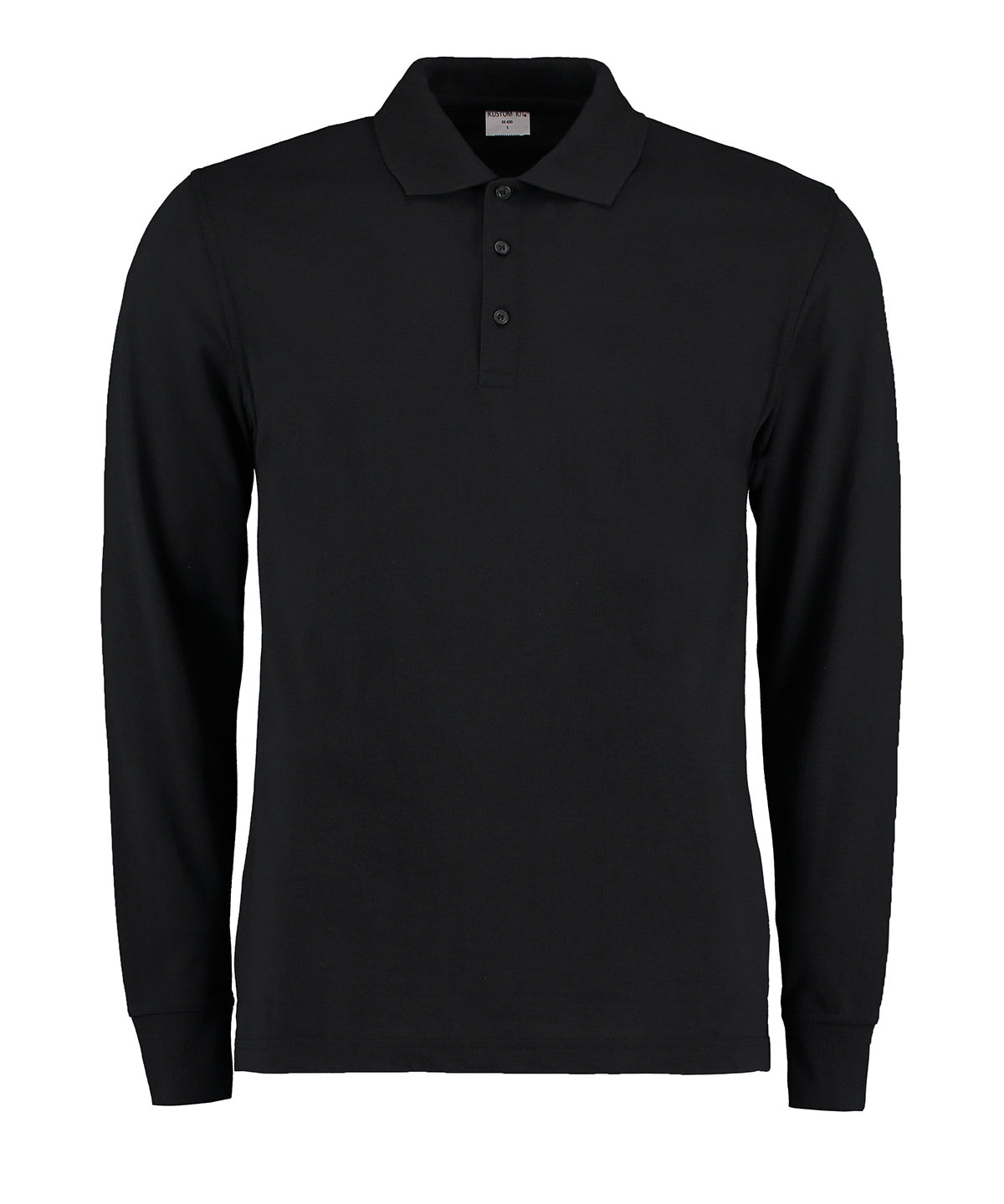 KK430: Long Sleeve Classic Fit Pique Polo Mens Polos Kustom Kit Black S