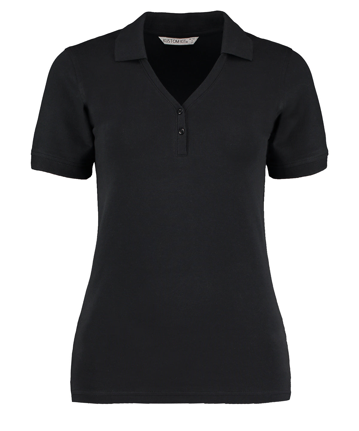 KK732: Sophia V-Neck Polo Womens Polos Kustom Kit Black 8