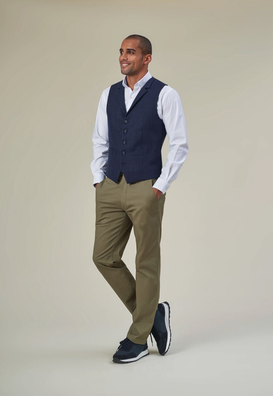 Leo Mens Slim Fit Chino Mens Chinos Brook Taverner Olive 28 Short