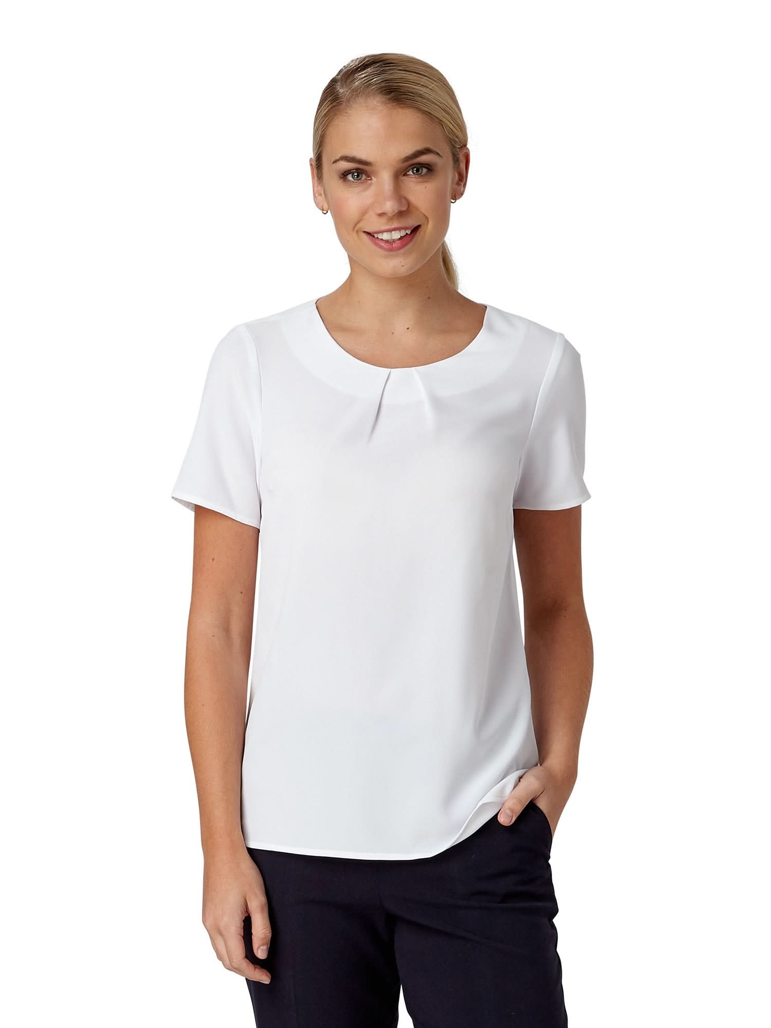 Libby Pleat Neck Blouse Blouses Vortex Designs