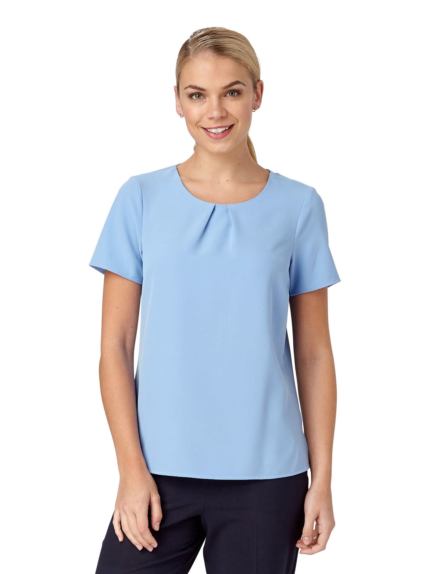 Libby Pleat Neck Blouse Blouses Vortex Designs