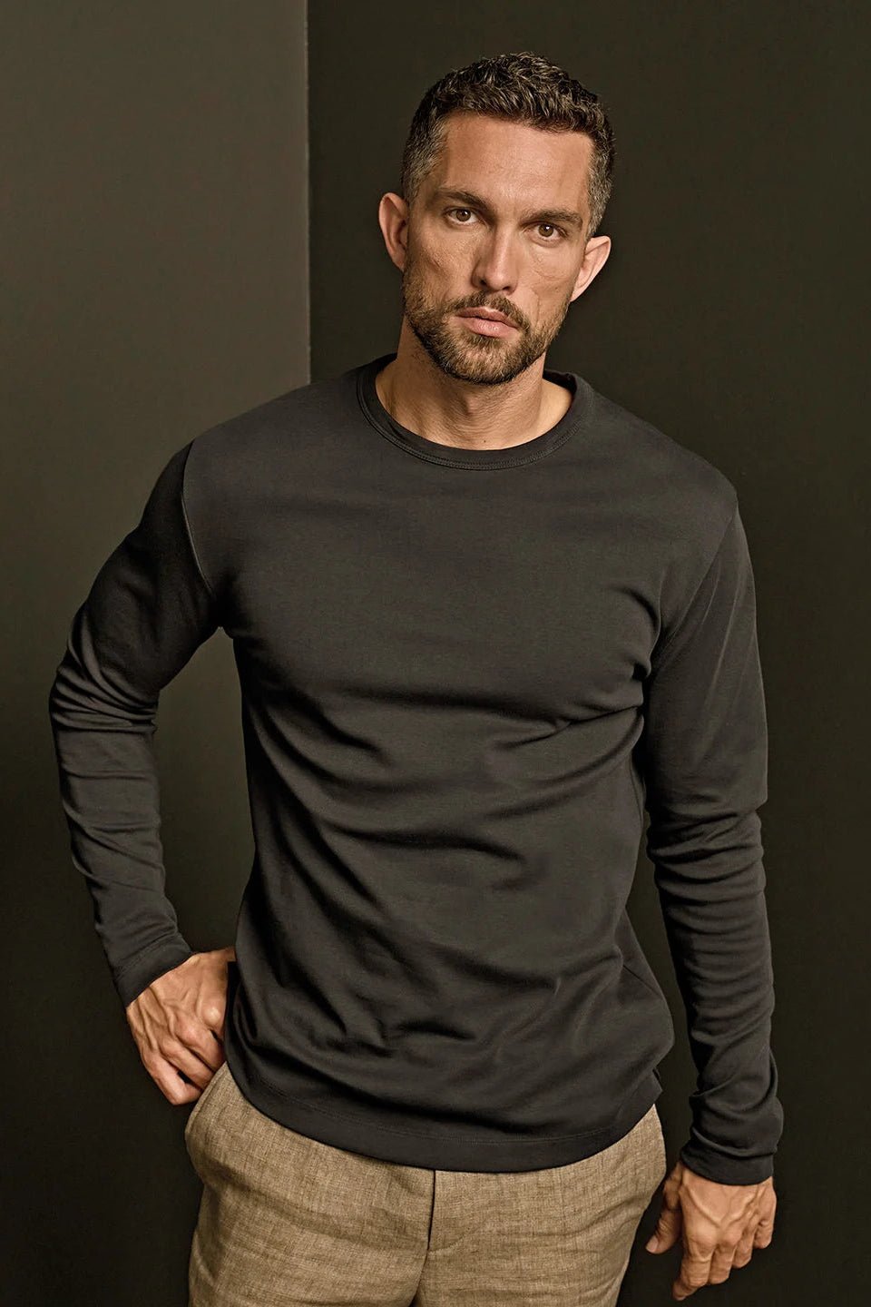 Long Sleeve Interlock Tee Men T-Shirts Tee Jays