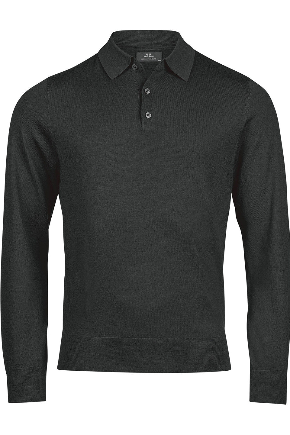 Long Sleeve Polo Knit Mens Polos Tee Jays Black S