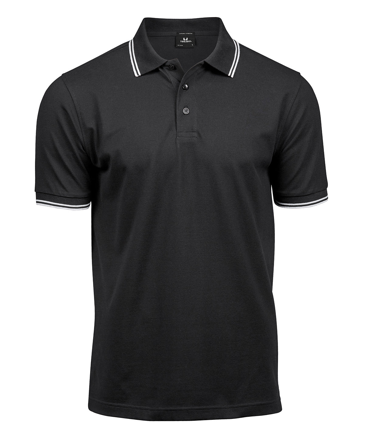Luxury Stripe Stretch Polo Men Polo Shirt Tee Jays Black/White S