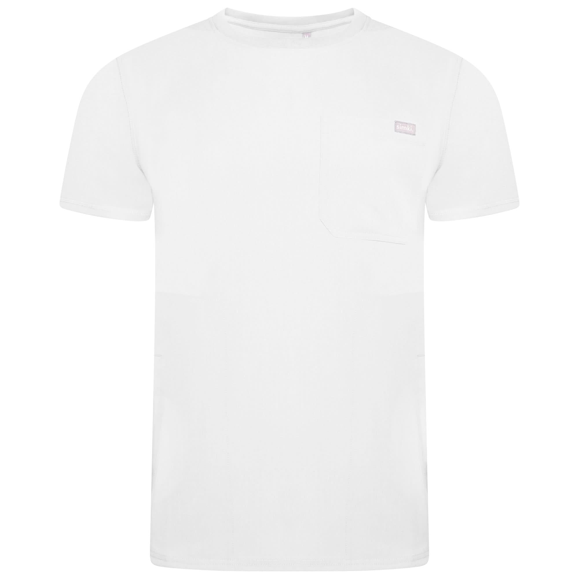 Miles Mens "Simki" Scrub Top Scrubs Behrens White XS