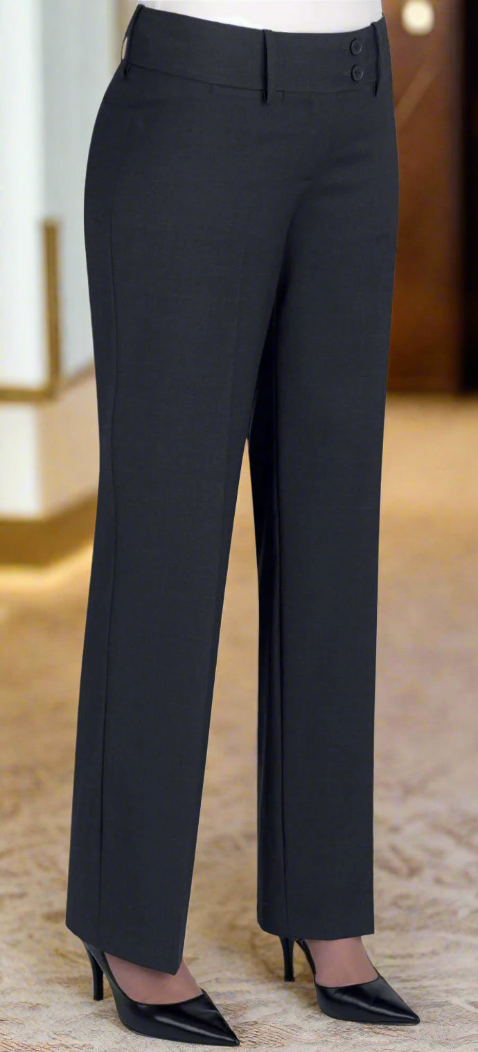Miranda Ladies Parallel Leg Trouser Ladies Suit Trouser Brook Taverner Charcoal 6 Short