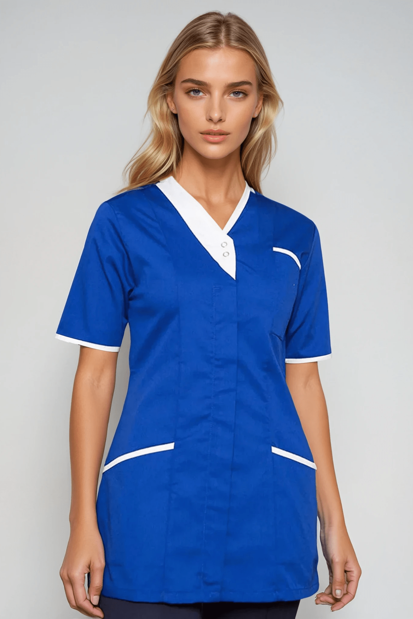 NALT - Ladies Asymmetric Tunic Ladies Healthcare Tunic Behrens Royal/White 6