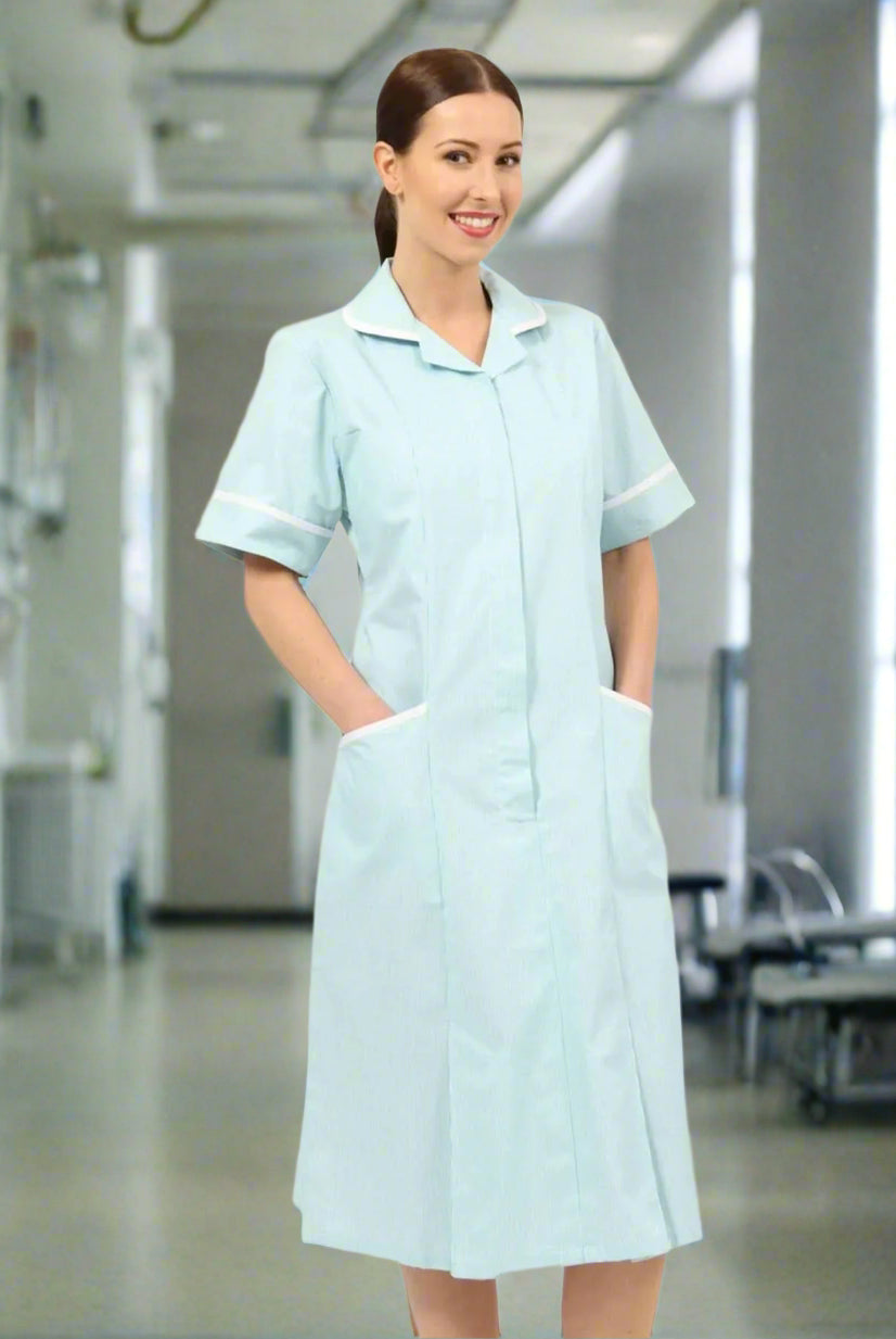 NCLD - Green/White Striped Healthcare Dress Healthcare Dress Behrens
