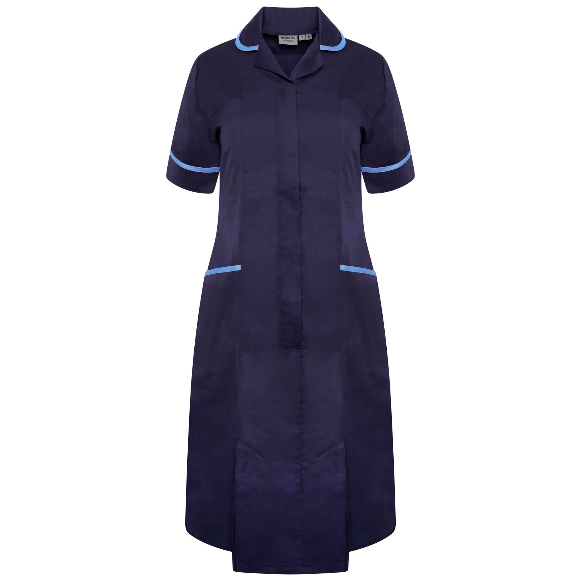 NCLD - Nurse Dress in Navy with Blue Trim Healthcare Dress Behrens