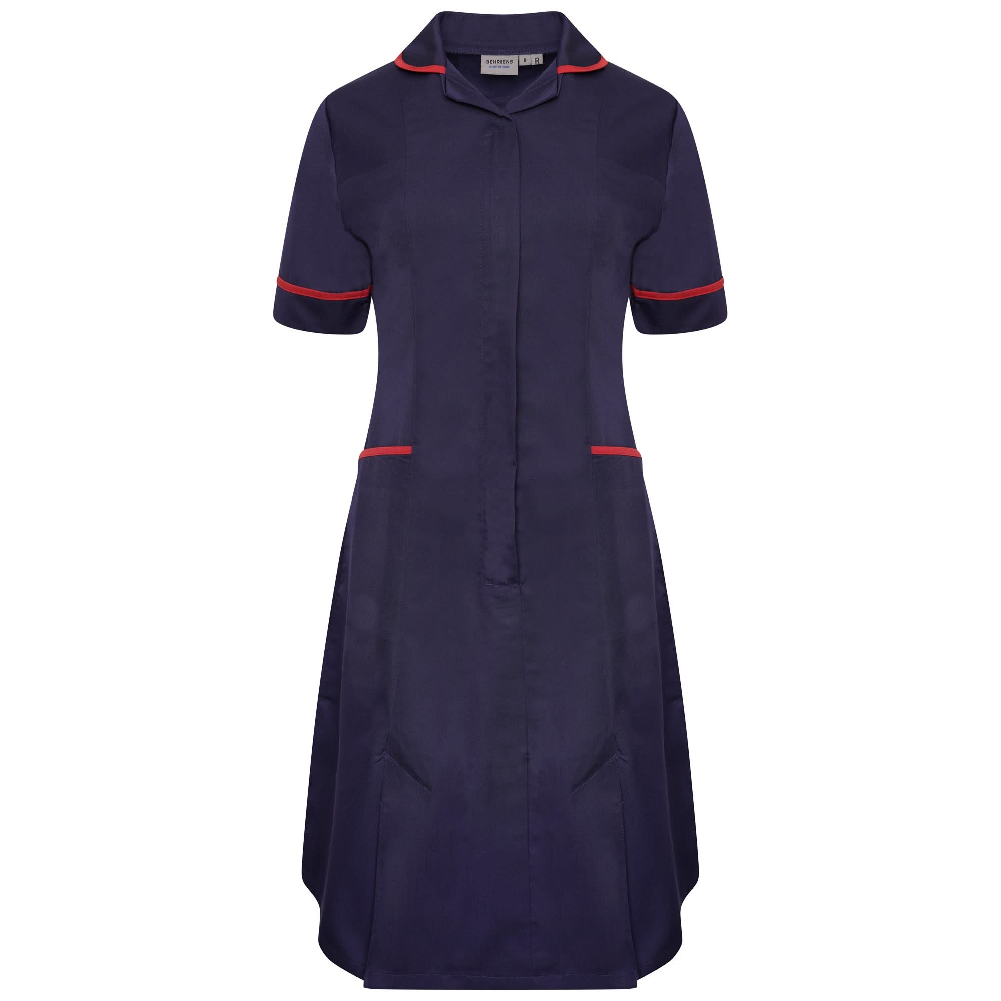 NCLD - Nurse Dress in Navy with Red Trim Healthcare Dress Behrens