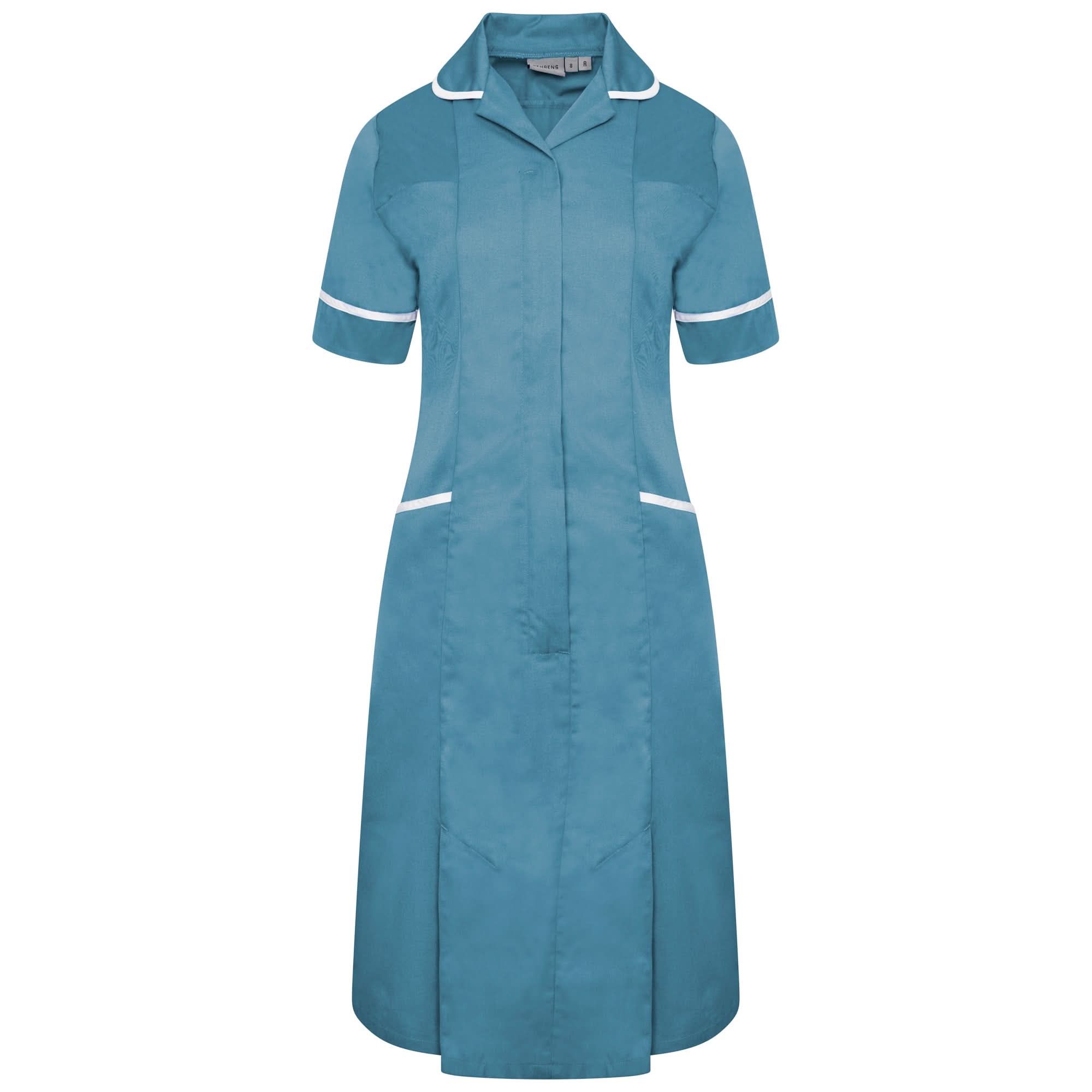 NCLD - Teal Nurse Dress (White Trim) Healthcare Dress Behrens