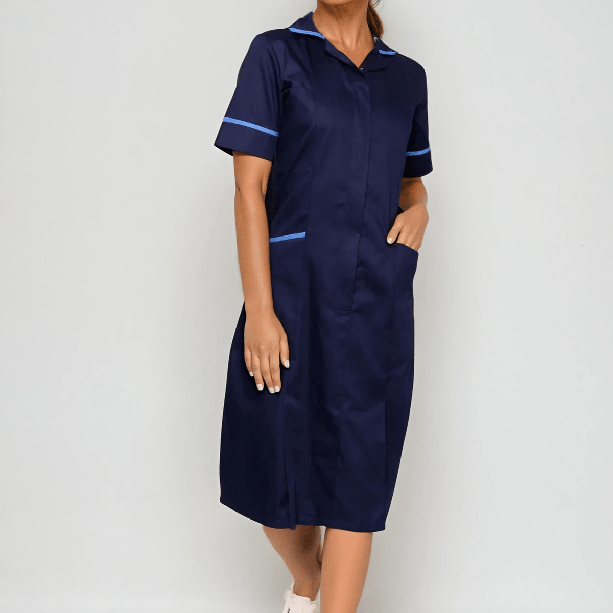 navy blue nurse uniform dress Women's Medical Scrub Dress | Navy Blue