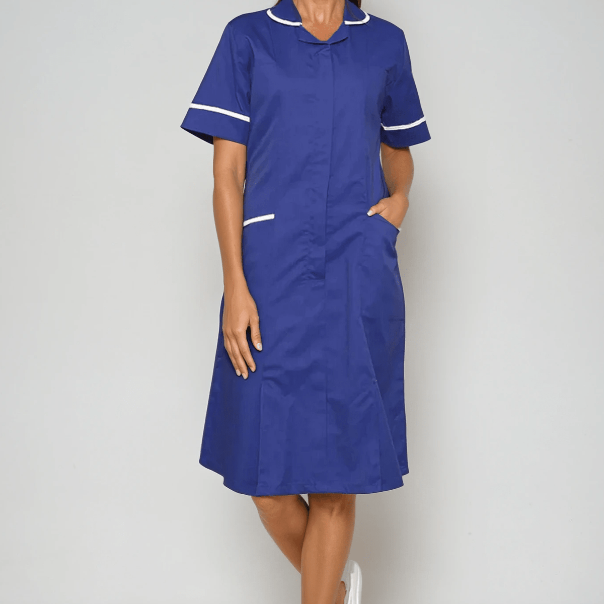 NCLD - Nurse Dress in Royal Blue with White Trim – The Staff