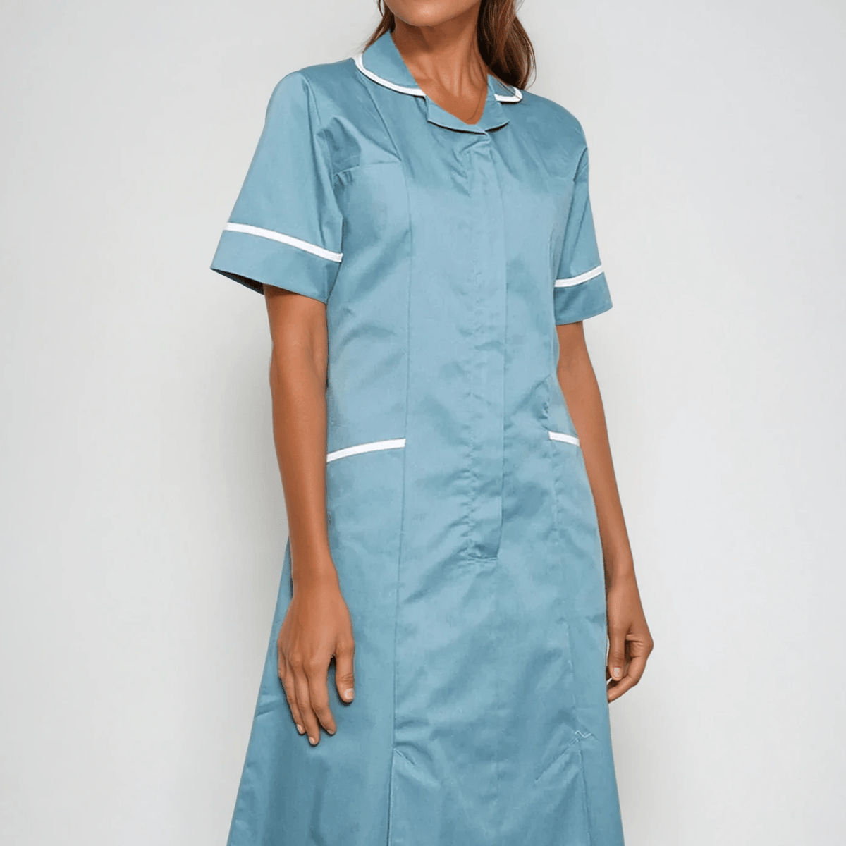 NCLD - Teal Nurse Dress (White Trim) – The Staff Uniform Company