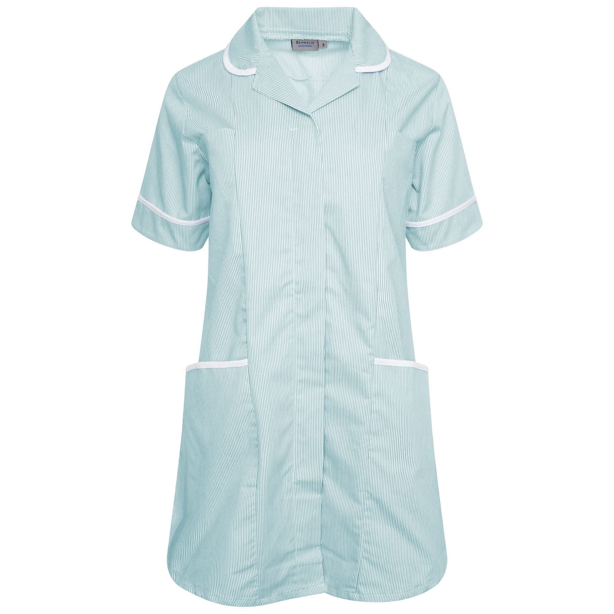 NCLTPSM - Ladies Maternity Tunic (Stripes) Behrens Green/White Stripe 6