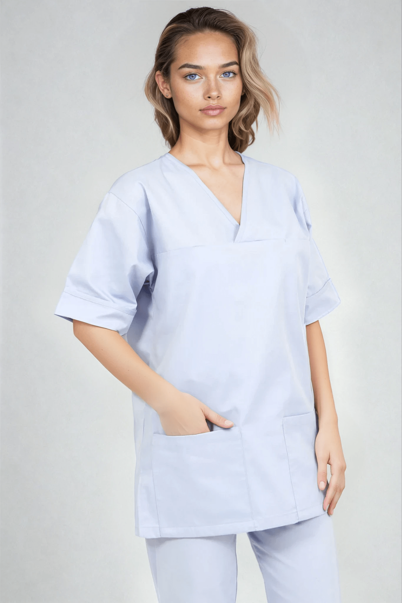 NSTP Unisex Smart Scrub Tunic Unisex Scrub Top Behrens Sky Blue XS