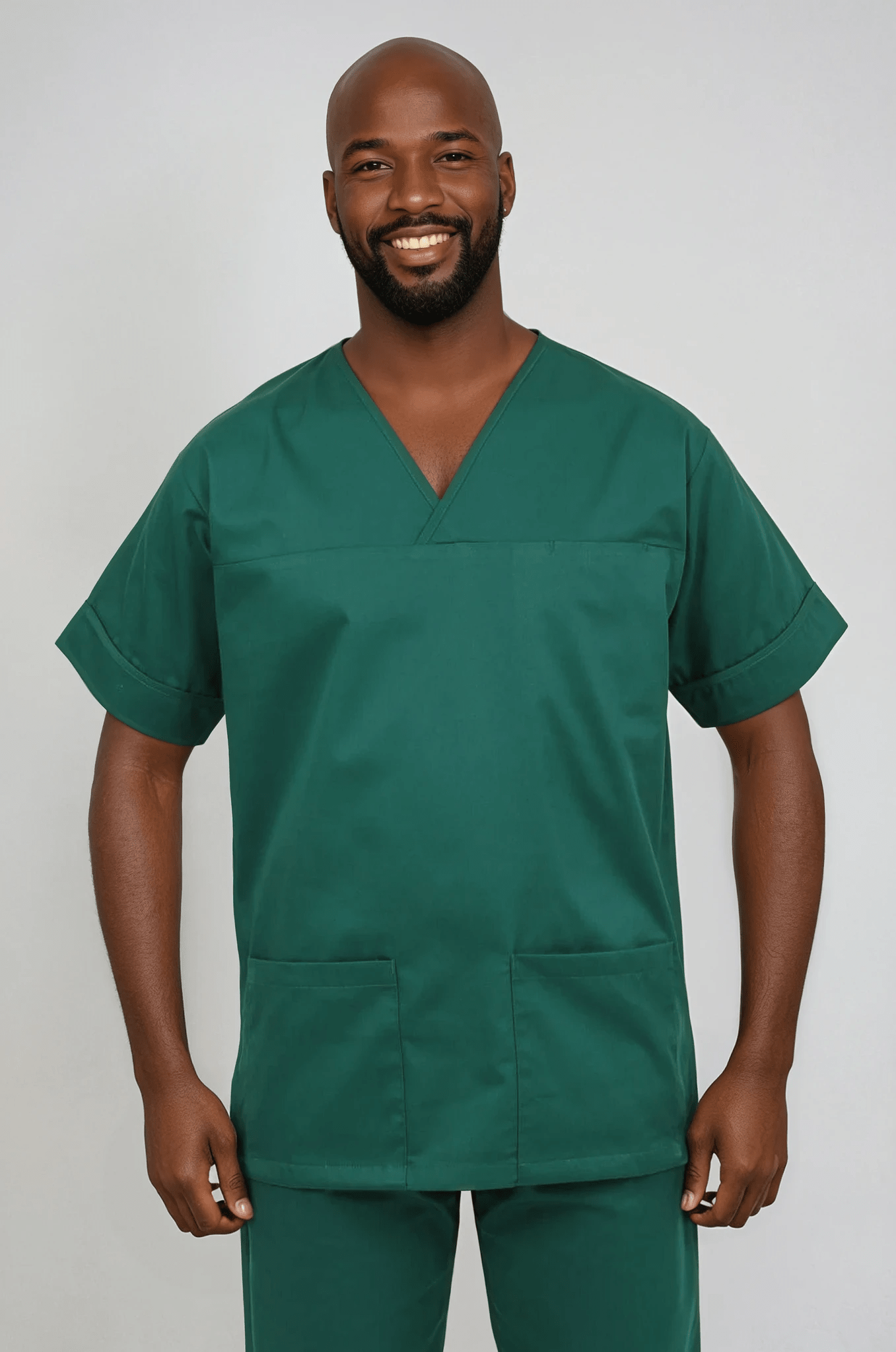 NSTP Unisex Smart Scrub Tunic Unisex Scrub Top Behrens Bottle Green XS
