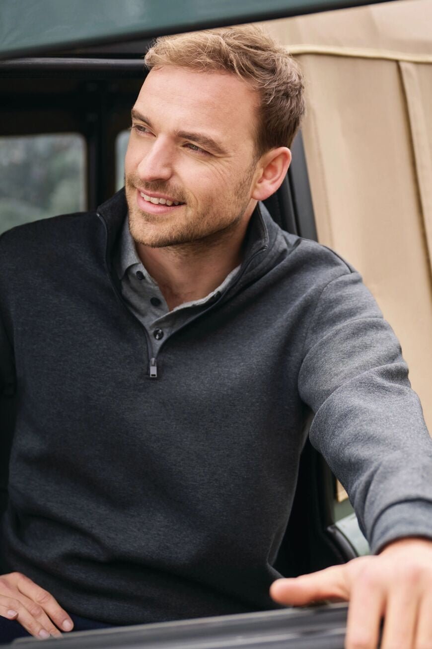 Oakland Mens 1/4 Zip Sweatshirt Mens Sweatshirts Brook Taverner Charcoal XS