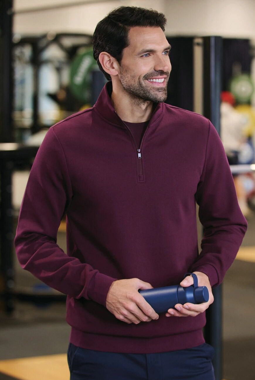 Oakland Mens 1/4 Zip Sweatshirt Mens Sweatshirts Brook Taverner Burgundy XS
