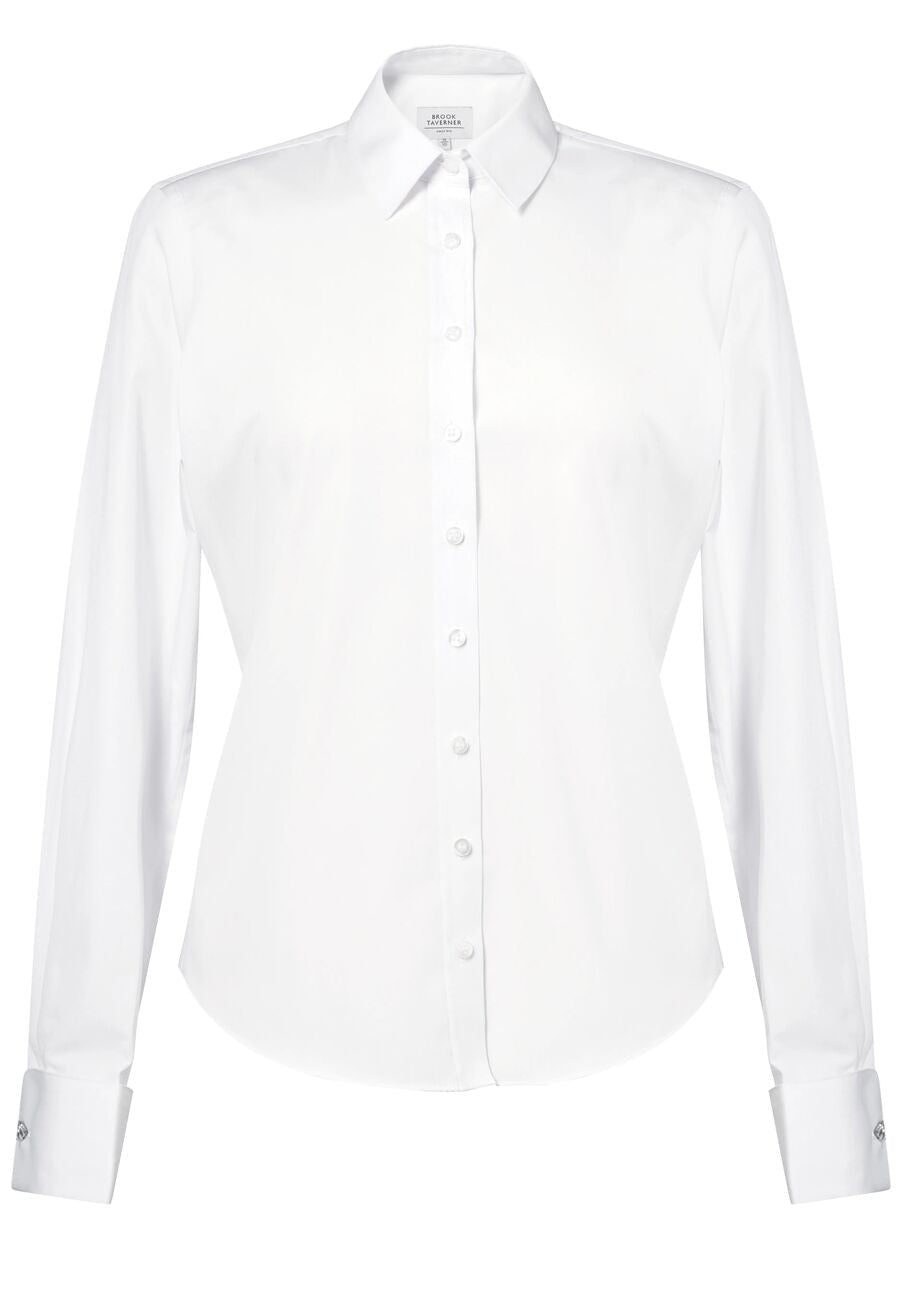 Oriano Double Cuff Shirt Womens Long Sleeve Shirts Brook Taverner White 6