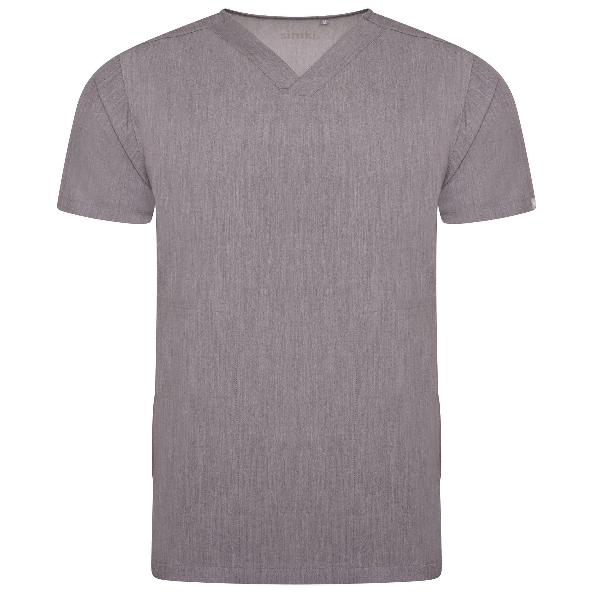 Oscar Mens "Simki" Scrub Top Scrubs Behrens Charcoal XS
