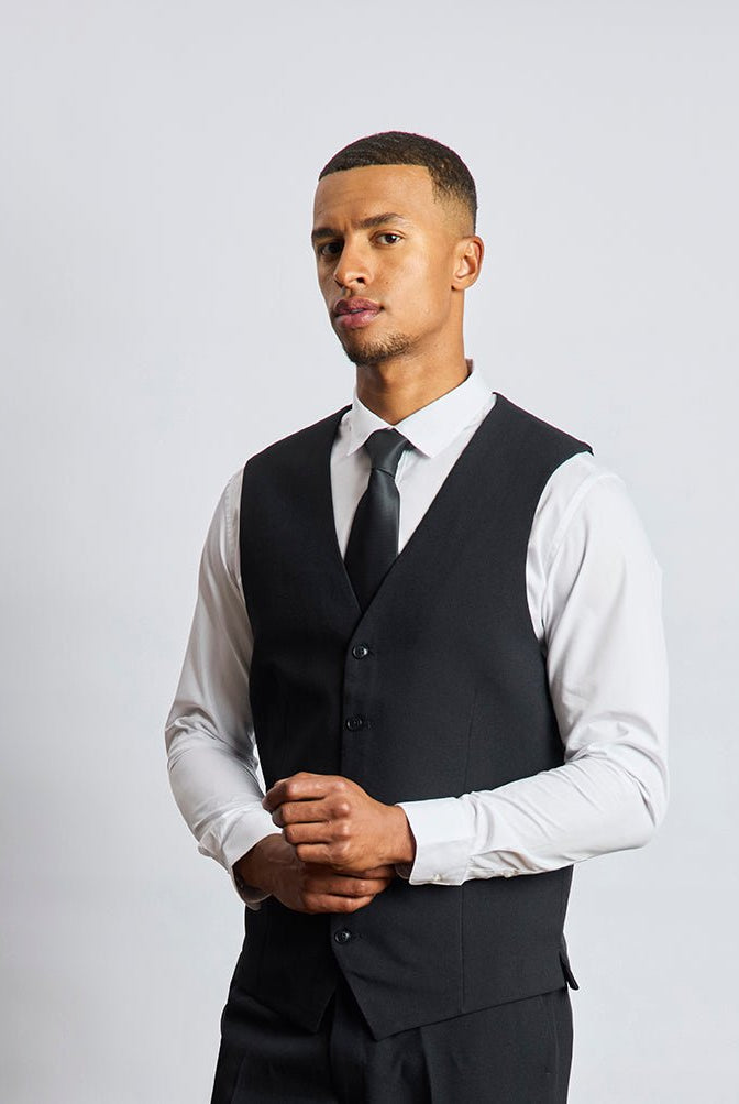 Oval Mens Hospitality Waistcoat Mens Waistcoat Clubclass Black XS