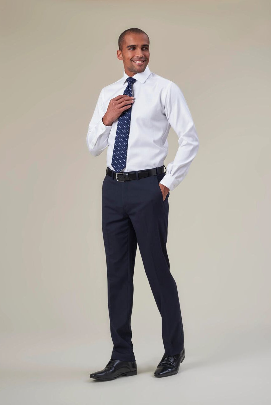 Pegasus Mens Slim Leg Trouser Mens Suit Trouser Brook Taverner Navy 28 Short (29.5")
