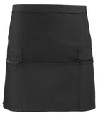 PR105 - Zip Pocket Waist Apron Aprons Premier Black Regular