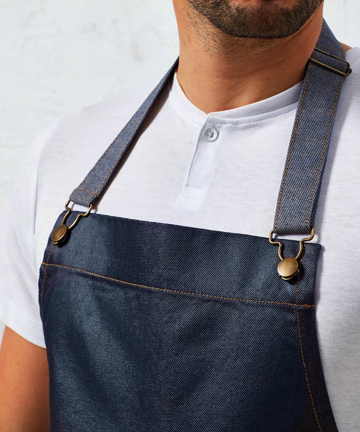 PR134: Waxed-Look Denim Bib Apron Aprons Premier